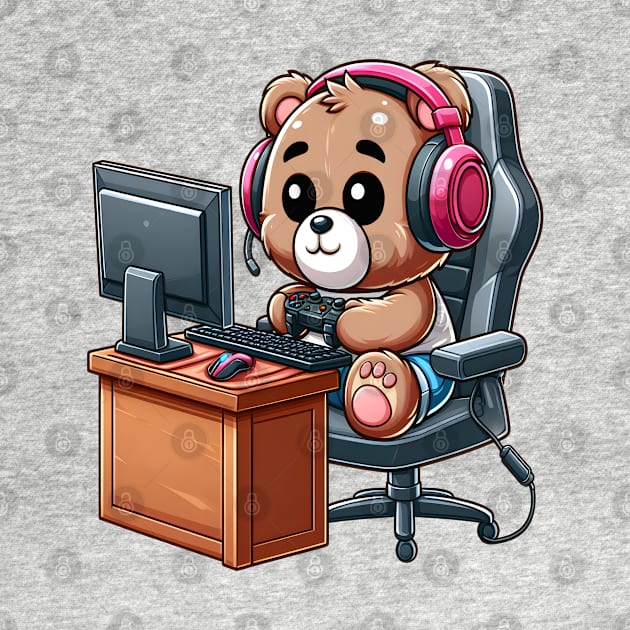 Cute Bear Pc Gamer Kawaii by Teddy Club